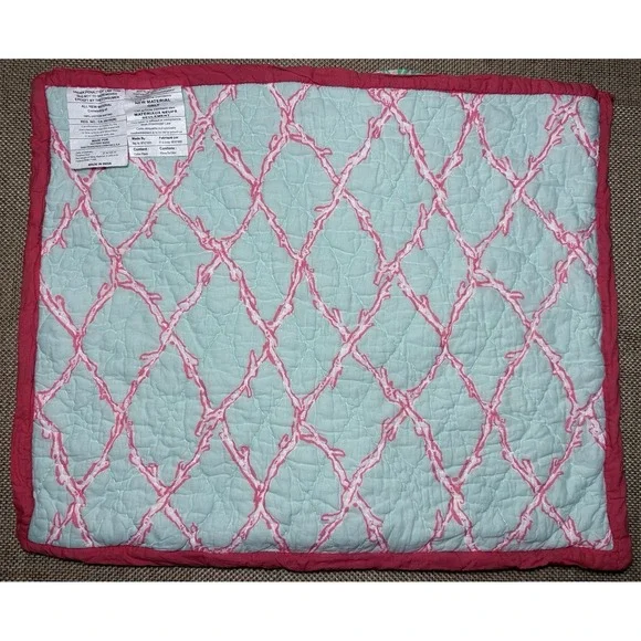Pottery Barn Lilly Pulitzer Sham Fan Sea Pants Reversible Cotton Quilted Std - Picture 2 of 12
